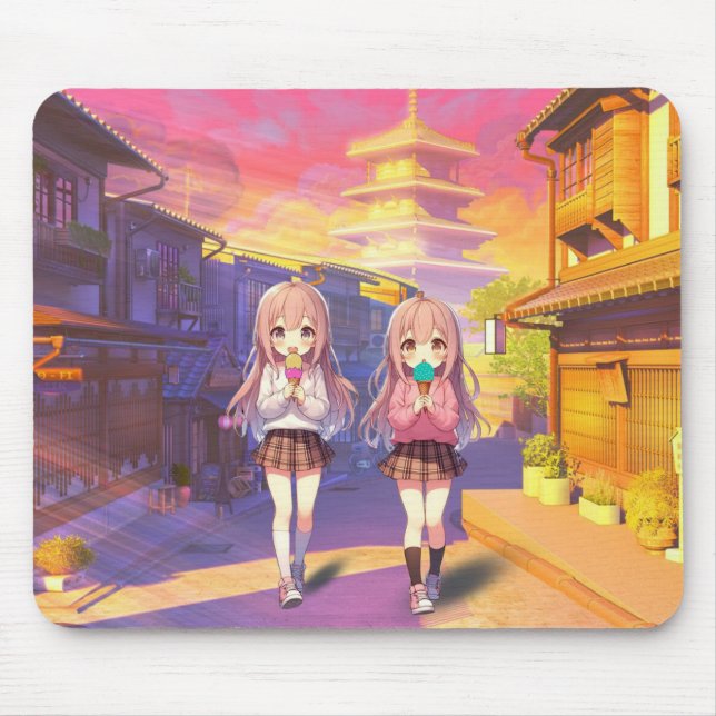 Tapis De Souris Jolies filles de glace d'anime (Devant)