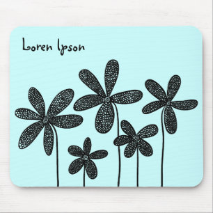 Tapis De Souris Jolies fleurs - Bleu glacé