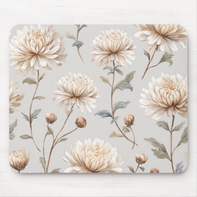 Tapis De Souris Jolies Fleurs Crème (Devant)