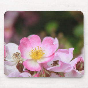 Tapis De Souris jolies fleurs de rose sauvage rose pour les dames