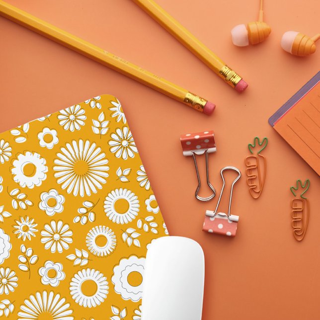 Tapis De Souris Jolies fleurs d'été orange (Créateur téléchargé)