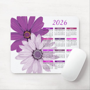 Tapis De Souris Jolies marguerites violettes   Calendrier personna