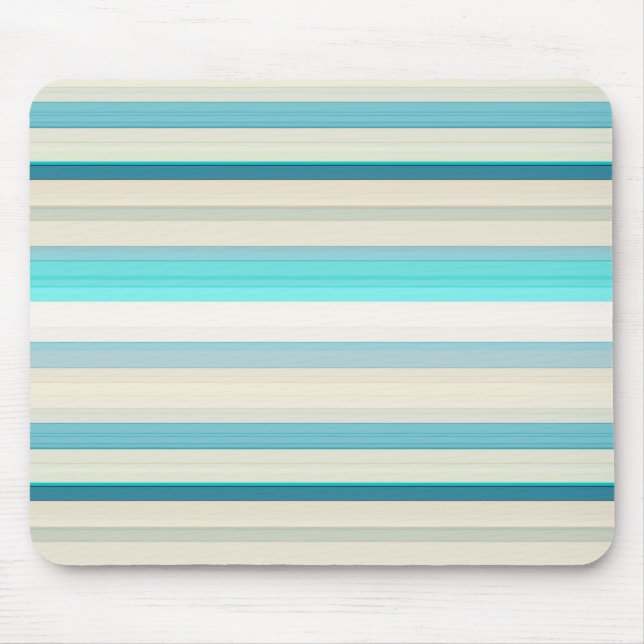 Tapis De Souris Jolies rayures aqua blanc (Devant)