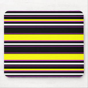 Tapis De Souris Jolies rayures noires jaunes