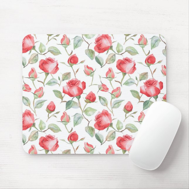Tapis De Souris Jolies Roses Rouges  (Avec souris)