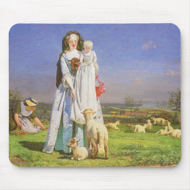 Tapis De Souris Jolis agneaux bêlants par Ford Madox Brown (Devant)