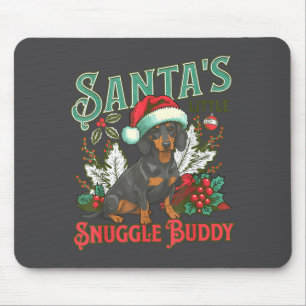 Tapis De Souris Jolis chiens teckel Noël lumières Santa vacances