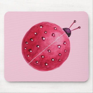 Tapis De Souris Jolis enfants de coccinelle d'aquarelle de rose