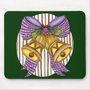 Tapis De Souris Jolis grelots de Noël avec ruban et nœud