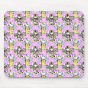 Tapis De Souris Jolis motifs de fées et d'étoiles et de lunes