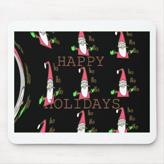 Tapis De Souris Jolly Mouse Père Noël : Une Illustration Fun Holid (Devant)