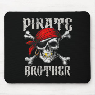 Tapis De Souris Jolly roger Frère Pirate Drapeau Et Crossbon Crâne