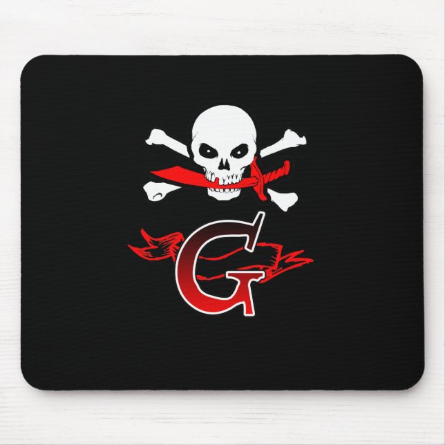 Tapis De Souris Jolly Roger G Monogram Initial (Devant)