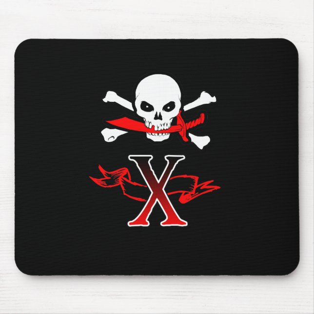 Tapis De Souris Jolly Roger X Monogram Initial (Devant)