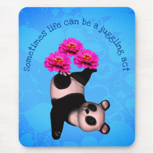 Tapis De Souris Jonglage Ours Et Fleurs Panda Inspirationnel