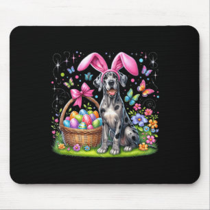 Tapis De Souris Jote Bunny Grand Chien Danse Pâques Oeufs Pâques P