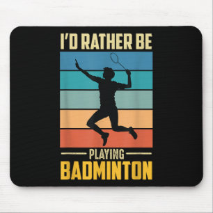 Tapis De Souris Jouer au jeu de joueur de badminton rétro Badminto