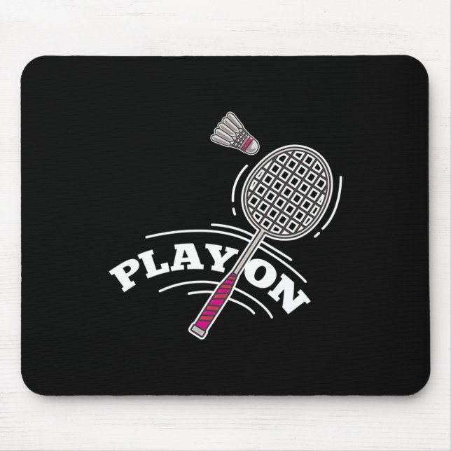 Tapis De Souris Jouer Badminton Player Sport Stick Shuttle Racket (Devant)