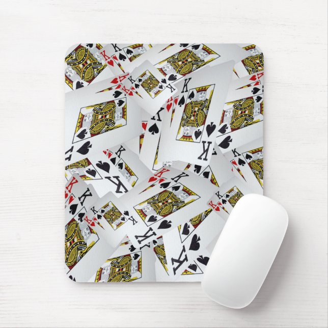 Tapis De Souris Jouer Cartes Rois Couché, Mousepad (Avec souris)