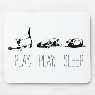 Tapis De Souris Jouer, jouer, dormir Mousepad
