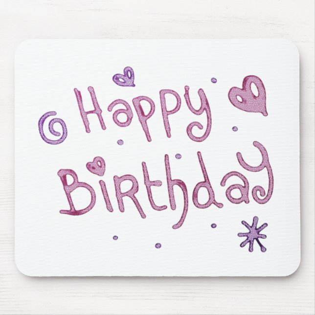 Tapis De Souris Jouer Joyeux texte d'anniversaire (Devant)