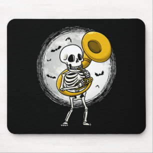 Tapis De Souris Jouer Sousaphone Tuba Instrument Halloween Band