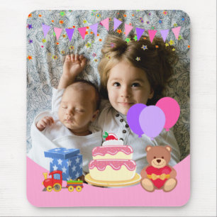 Tapis De Souris Jouets pour enfants roses mignonette Fête d'annive