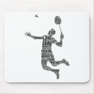 Tapis De Souris Joueur Badminton Navette Garçons Jeunes Hommes