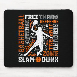 Tapis De Souris Joueur Bysketbyll Slam Dunk Typographie Word Art V