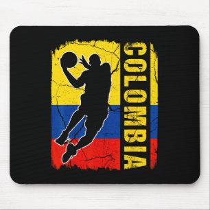 Tapis De Souris Joueur colombien Bysketbyll Colombie Drapeau Byske