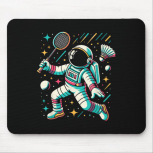 Tapis De Souris Joueur de badminton astronaute sport navette