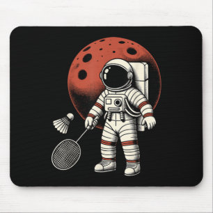 Tapis De Souris Joueur de badminton de l'astronaute spatial Navett