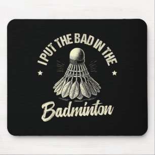 Tapis De Souris Joueur de badminton drôle Amour Navette Conception