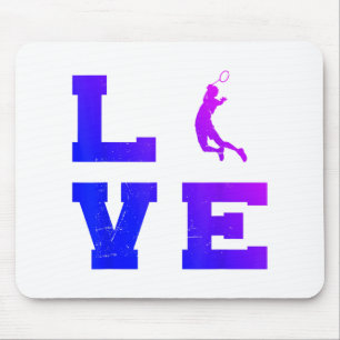 Tapis De Souris Joueur de badminton hommes femmes badminton volant