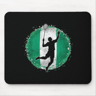 Tapis De Souris Joueur de Badminton Nigeria Drapeau nigérian Niger