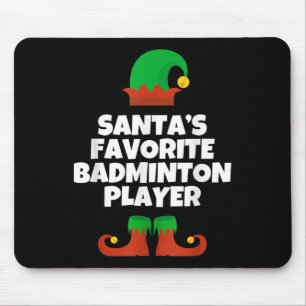 Tapis De Souris Joueur de badminton préféré du Père Noël Chapeau d