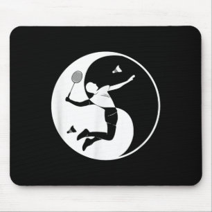 Tapis De Souris Joueur de badminton Shuttle Yin-yang symbole Badm