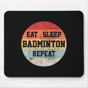 Tapis De Souris Joueur de badminton sportif Rétro Vintage Cadeau d