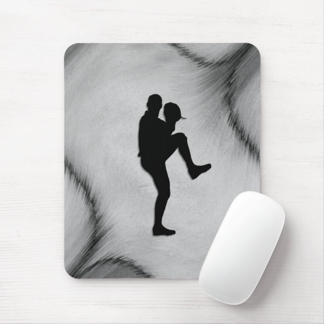 Tapis De Souris Joueur de base-ball Pitcher Windup (Avec souris)