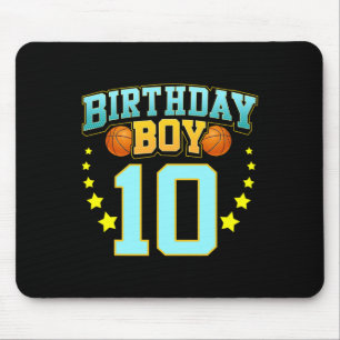 Tapis De Souris Joueur de basket 10 ans 10e fête d'anniversaire