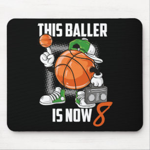 Tapis De Souris Joueur de basket-ball 8 Ans Amusant 8 Ans Enfant