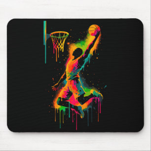 Tapis De Souris Joueur de basket-ball vibrant graffiti Slam