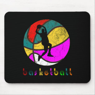 Tapis De Souris Joueur de basket-ball Vintage Retro cadeau