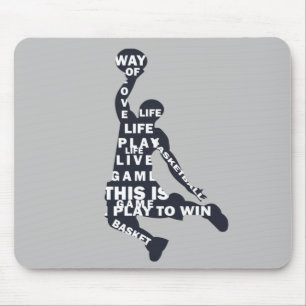Tapis De Souris Joueur de basketball avec texte intégral