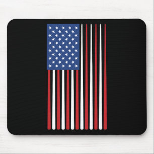 Tapis De Souris Joueur de billard américain Drapeau Bâtons de la p