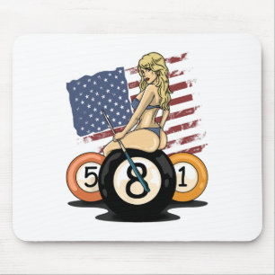 Tapis De Souris Joueur de billard de 8 balles Joueur de billard de