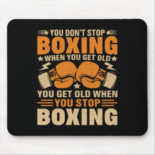 Tapis De Souris Joueur de boxe drôle Vieux pensionnat Jeune format