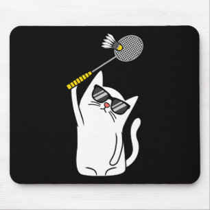 Tapis De Souris Joueur de chats Volant de badminton Lecteur Lover
