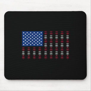 Tapis De Souris Joueur de disque de golf avec drapeau américain ho