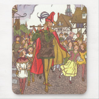 Tapis De Souris Joueur de flûte de Hamelin de conte de fées vintag